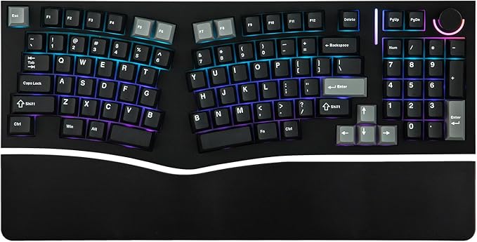 MechLands Feker Alice98 Ergonomic 98 Keys Custom Mechanical Keyboard | VIA Programmable, USB-C Wired Gaming Keyboard, Hot Swappable, 5 Layer Paddings, Control Knob, NKRO, RGB for Win/Mac (Black) by MechLands