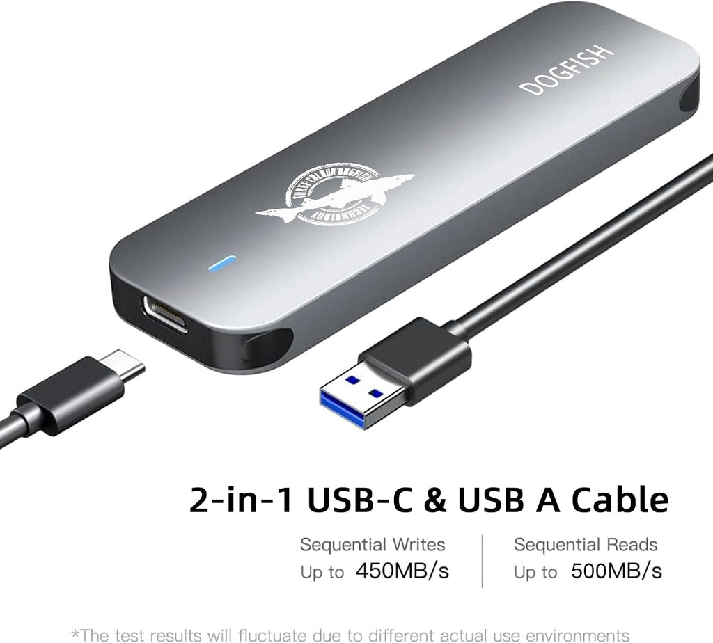 Dogfish 256GB Portable External SSD, Up to 500MB/s, USB 3.2 Gen1,Plug&Play - Image 7