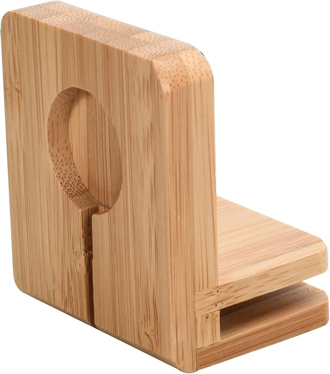 MobileVision Slim Bamboo Charging Station & Compatible Adapter for Apple Watch Multi Device Organizer, Smartphones, Tablets, Laptops & More - Image 5
