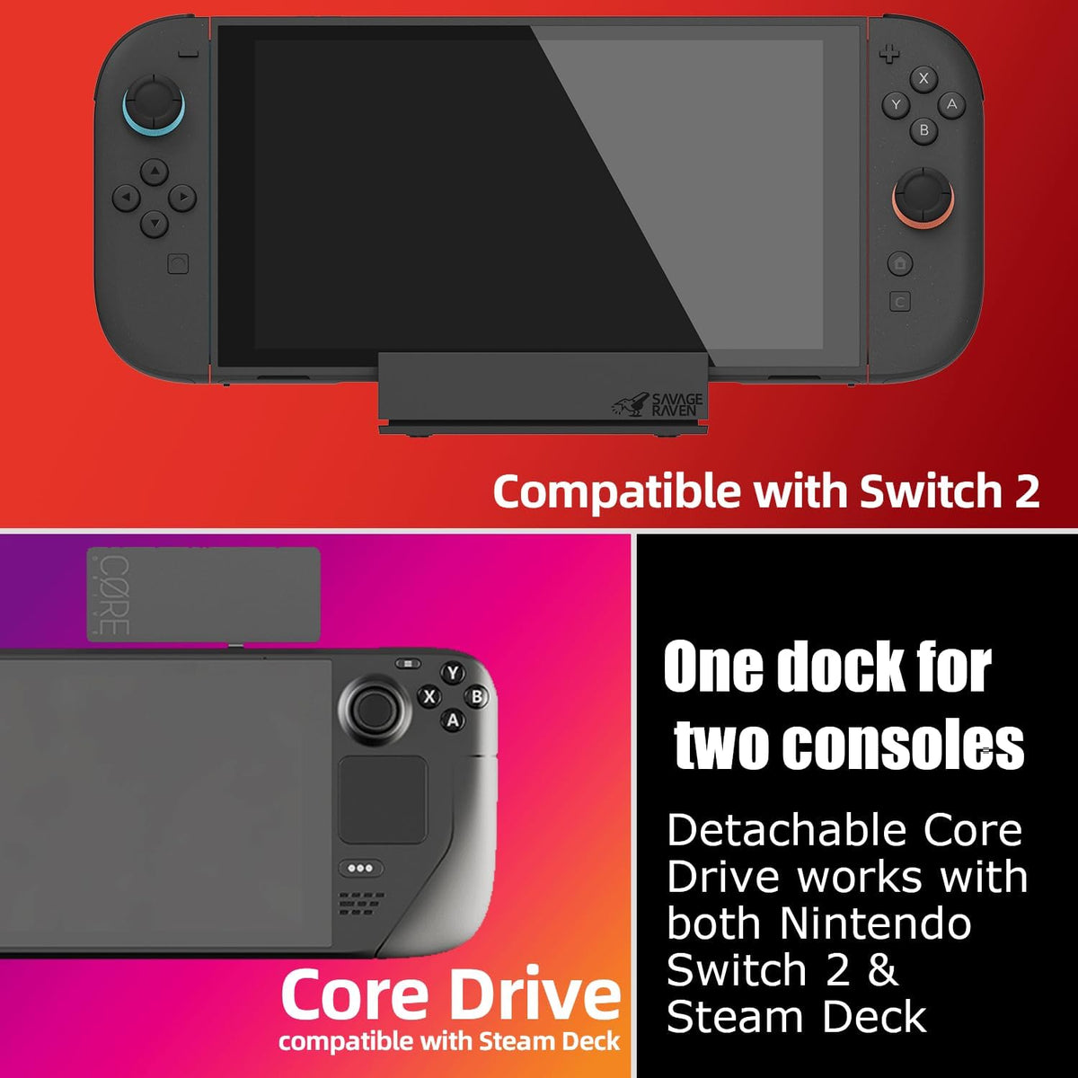 by Skull & Co. Jumpgate Pro: Portable Dock Station with Detachable USB Hub Adapter for Switch 2(2025) /Switch OLED (2021)/Switch (2017) and Macbook, HDMI2.1, 8k@30Hz or 4K@120Hz, USB3.0 Port - Image 5