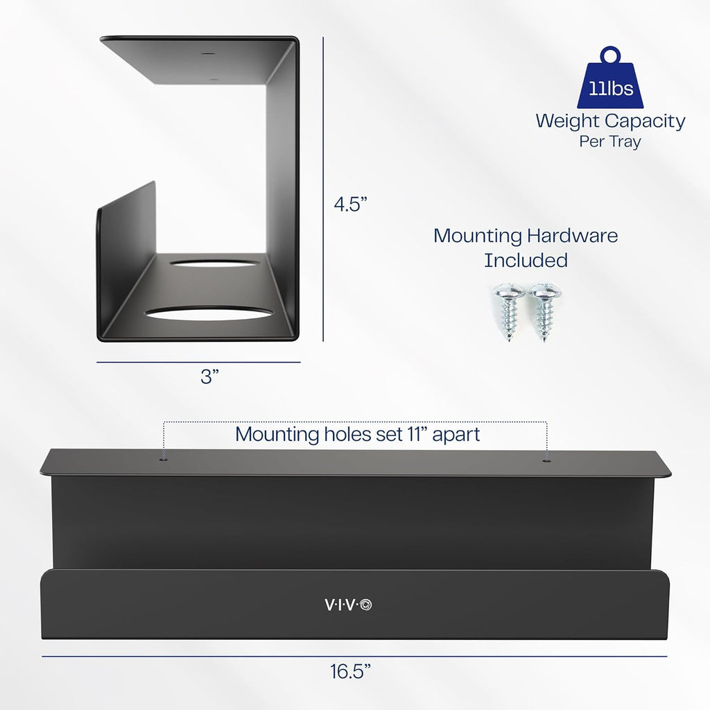 VIVO Extra Deep Under Desk Cable Management Tray, 16.5", Holds 11 lbs - Image 3