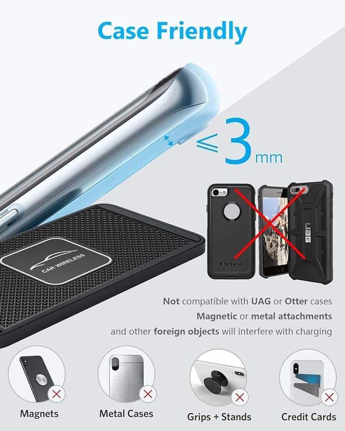 Wireless Car Charger Qi Charging Pad Fast 15W 10W 7.5W Quick Charge Adapter for iPhone 14 13 12 Mini 11 Pro Max 8 Plus X XR Xs Airpods LG Samsung Note Galaxy Buds S9 S10 S20 S21 S22 S23 Android Phones - Image 2