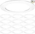 Sunco 12 Pack 6 Inch Recessed Light Goof Ring, White, Matte Finish | Flush Mount White Can Light Trim Ring Cover, OD 8.6 Inch/ID 6.2 Inch, Paintable, Covers Oversized Ceiling Holes by SuncoLighting