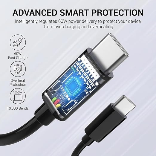 3-Pack USB C to USB C Fast Charging Cable for Samsung Charger Cord | Type C to C Charging Cord, (100W 10ft/5A, 60W 3ft/6ft), Compatible with Samsung Galaxy S26,S25, S24, S23,iPhone 17/16/15 - Image 7