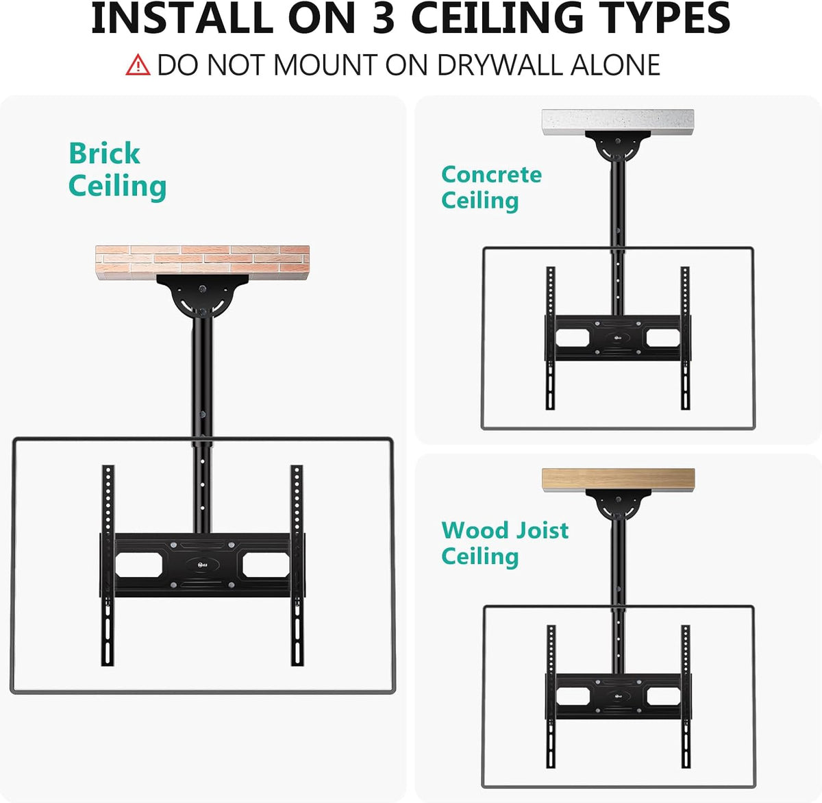 WALI Ceiling TV Mount for Most 26-65 inch LCD LED OLED 4K TVs, up to 99 lbs - Image 6