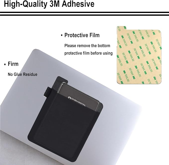 Portable External Hard Drive Carrying Case Sleeve Storage for Laptop, Reusable Adhesive Stick On Holder for Computer Accessories Wireless Mouse/Earphones/USB Cable,Travel Pocket Pouch - Image 4