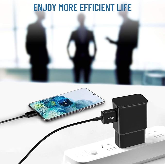 USB C Charger,Fast Charger Samsung with USB Type C Cable 6.6ft for Samsung Galaxy S8/S9/S10/S10 Plus/S10E/S26/S20/S20 Plus/S21/S21 Ultra/S22/S22 Plus/S22 Ultra/S25/Note 8/9/10/20 (2 Pack,Black&White) - Image 5