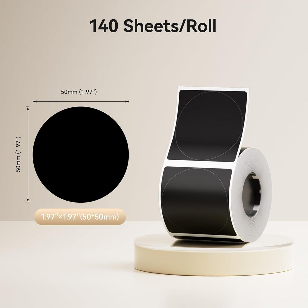 NIIMBOT Black Round Labels 50x50mm(1.97'' x 1.97''), for M2/M3 Label Maker, Suitable for Essential Oils Aromatherapy Bathroom Bakery Gift Labels, Waterproof Oilproof and Long Storage (Pack of 3) - Image 2