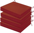 HARBOREST Outdoor Chair Cushions Set of 4, Water Resistant Patio Chair Cushions with Ties, Square Corner Outdoor Seat Cushions for Patio Furniture, 18.5"x16"x3", Burnt Orange by HARBOREST