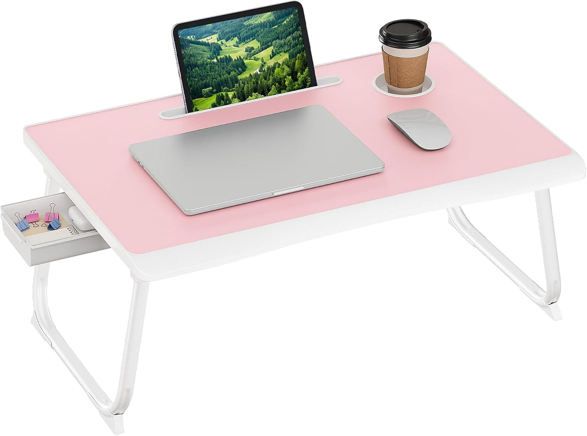 SONGMICS Foldable Lap Desk, Portable Bed Desk Table Tray w/Cup Holder Tray by SONGMICS