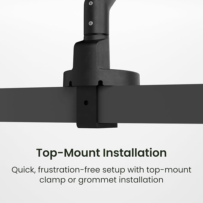 Kanto DM1 Single Monitor Desktop Arm for 17” - 40” Flat, Curved and Ultrawide Monitors | 4.4 to 22 lb Weight Capacity | On-the-Fly Height Adjustment w/Spring Arm | Easy Install | Black - Image 6