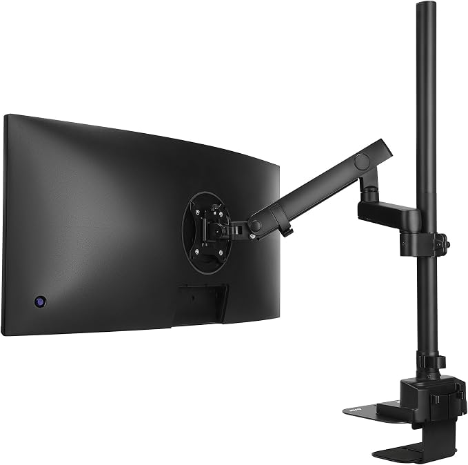 AVLT Single 40 Inch Monitor Arm Pole Top Mount with USB-C&A Ports - Black | Supports 26.4 lbs (12kg), Ultrawide Screen Fit, VESA Compatible, Tilt, Swivel, Rotate, Ergonomic Adjustable Height, Durable - Image 2