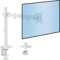 Mount-It! Single Monitor Arm Desk Mount, 17-32", White | Full motion with tilt, rotation, swivel & height adjustment along pole, clamp or grommet, VESA 75/100. by Mount-It