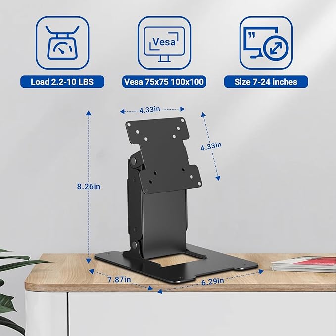 Touch Monitor VESA 75 100 50 and Mini PC VESA 75 Back-to-Back Dual Mount All Metal Stable Leaning Low Profile - Image 2