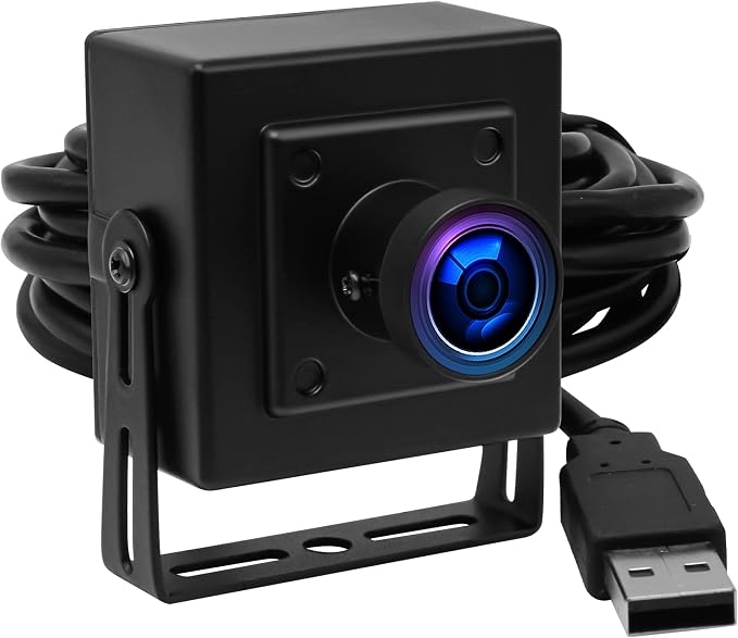 ELP Sony IMX323 Sensor Wide Angle Low Light Mini USB Camera Module with Metal Case HD 1080P 170degree Fisheye Webcam for Computer H.264 UVC USB2.0 Home Surveillance PC Camera for Laptop by ELP