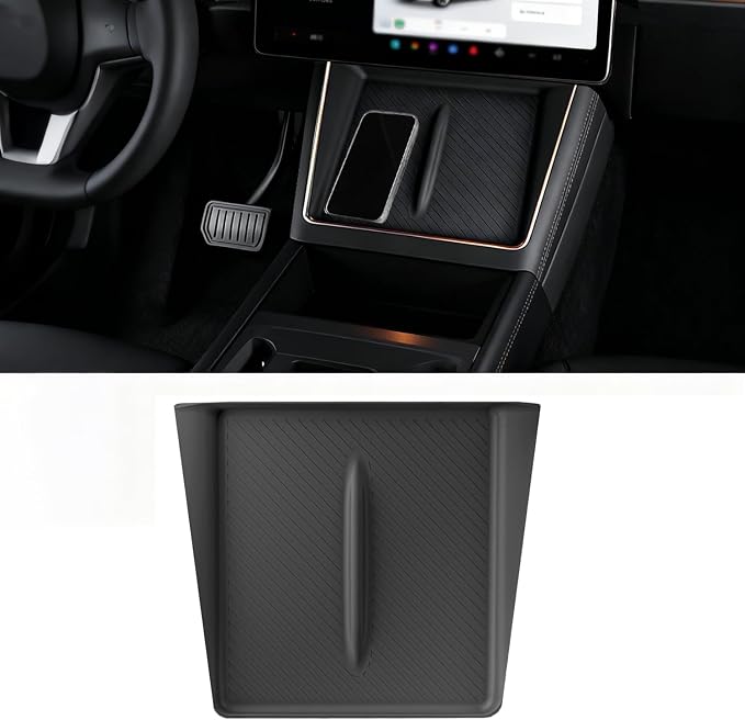 Wireless Charging Pad for 2025-2026 Tesla Model Y Juniper, Ultra-Thin Model Y Juniper Protective Silicone Mat Cover Accessories (Black) by Unknown
