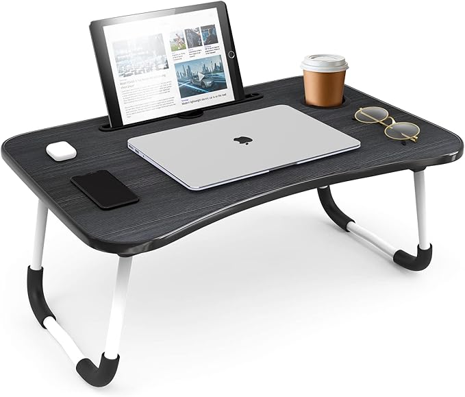 Laptop Bed Tray Table, Adjustable Laptop Stand, Portable Lap Desks with Foldable Legs, Reading Desk for Sofa Couch Floor - Large by Nestl
