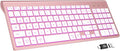 SABLUTE Wireless Keyboard with 7-Color Backlight, Quiet Low-Profile Keys | Rechargeable, Compact Cordless Design, Slim Quiet Scissor-Switch Keys, Auto Sleep, Windows, Linux, Chrome OS & Mac Compatible by SABLUTE
