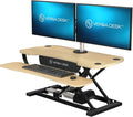 PowerPro 36 Inch Electric Standing Desk Converter – Push-Button Height Adjustable Sit to Stand Desk Riser for Dual Monitors & Laptop – Motorized Desktop Workstation with Wide Keyboard Tray by VERSADESK