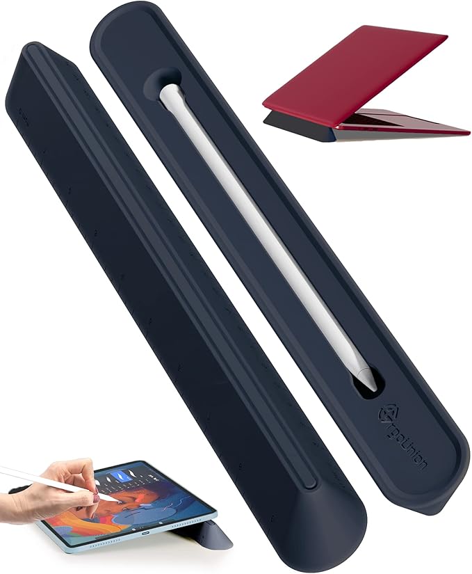 ergounion 3 in 1 Silicone Laptop Stand, Keyboard Riser for Ergonomic Typing/Reading, Portable Laptop Cooling Stand, for Home Office School and Travel, Oval Base, Midnight by Ergounion