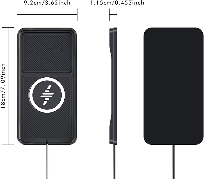 Wireless Car Charger,LANSEMKU Car Wireless Chargers Charging pad Non Slip 15w Fast Charger for Car Wireless Phone Charger for iPhone 16/15/14/13/12 Pro Max,Samsung for Android (Black-100cm Cable) - Image 3