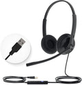 Yealink UH34 Lite Wired Headset,USB-A, Noise Canceling Mic,in-Line Controls | Stereo Headphones,Teams/Zoom Certified, Plug & Play for PC/Laptop/IP Phone, Call Center, Office, Online Meeting, Ultra Light by RedefineYourWorkplace