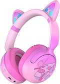 Candy Bila Kids Bluetooth Headphones, Active Noise Cancelling, 85dB Limit | LED cat ear, 40H playtime, Bluetooth 6.0, Fast charging, AUX Cable, Stereo Sound, Built-in mic for iPad Tablets Travel by CandyBila