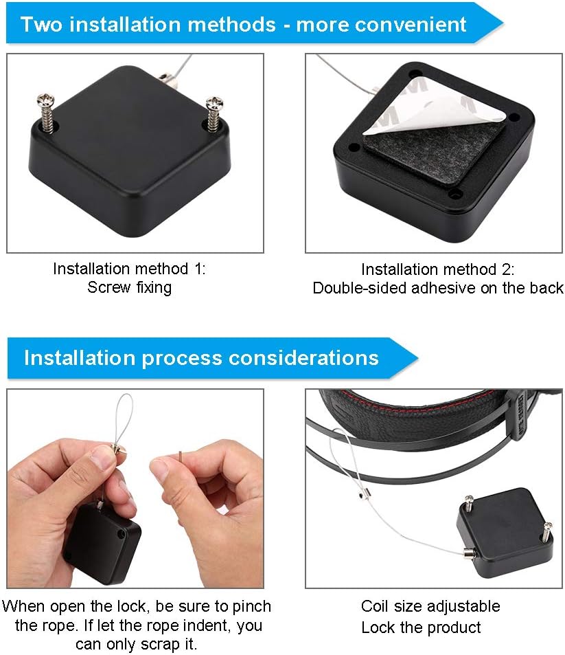 Loradar Retractable Cable Lock with Cable Tethers Customizable Cable Tether Stop Lost of Conference All Kinds Adapters and Safety Lock for All Kinds of Exhibits Such As Earphone.,Glasses,Watches. - Image 3