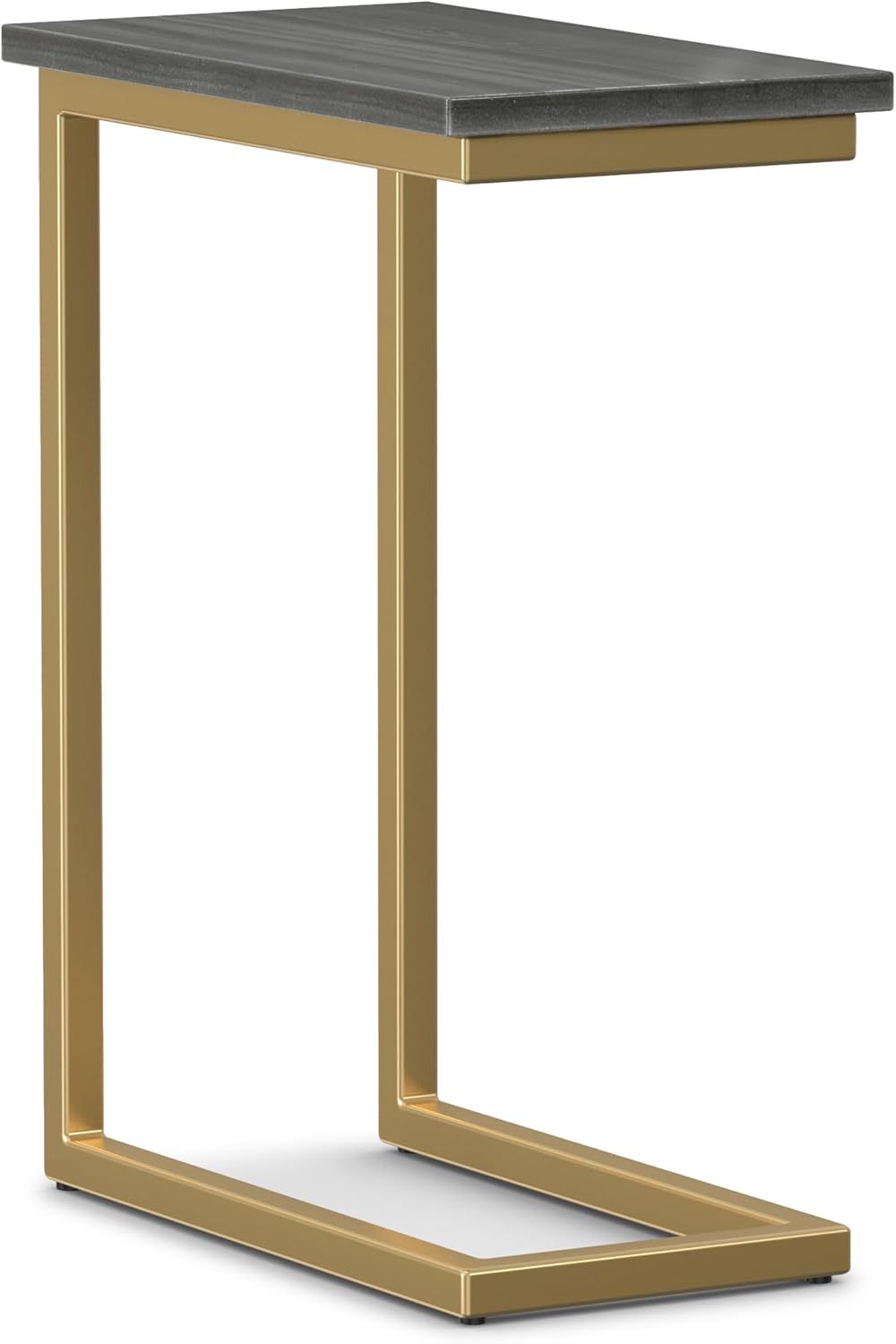 SIMPLIHOME Skyler 10" Wide C-Side Table in Gold/Black by SIMPLIHOME