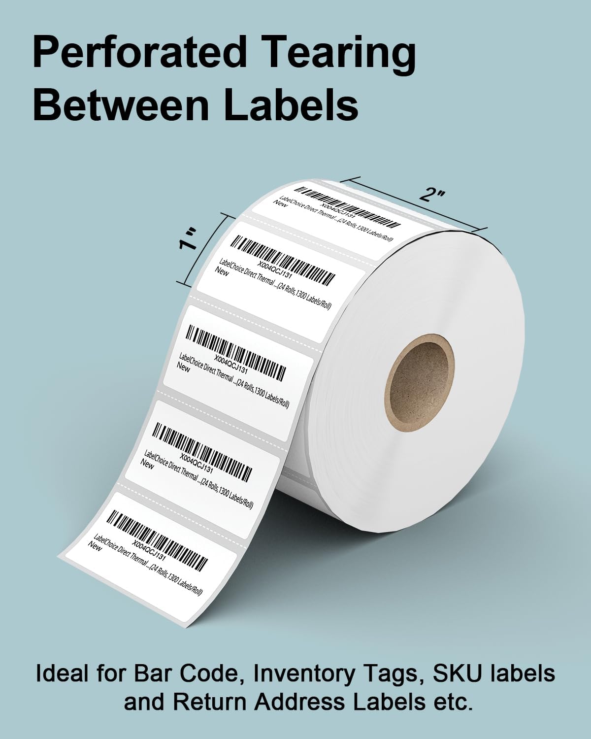 2"x1" 3-Proof Direct Thermal Barcode Labels Rolls for Zebra LP2824 ZD411 ZD410 ZD421 ZD420 GK420D, 24 Rolls 31200 Pcs Waterproof Return Address Label Used with Rollo MUNBYN Desktop Printer - Image 2