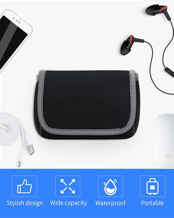 LENTION Storage Small Pouch Bag Cases for Accessories Laptop MacBook Power Adapter, Wireless Mouse, iPhone Charger, Cellphone, Power Bank, Cord Travel Cable Electronic Organizer - Dark Gray | Compact Tech Storage Fits Laptop Adapter, Mice, Charger, Pow... - Image 8