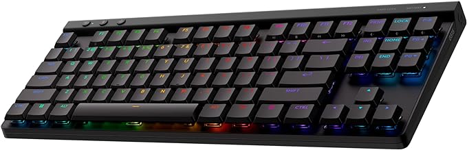Logitech G515 Lightspeed TKL Wireless Gaming Keyboard (Tactile) - Black | LIGHTSPEED, low profile gaming, LIGHTSYNC RGB, thin tenkeyless design, PBT keycaps, mechanical switches by Unknown
