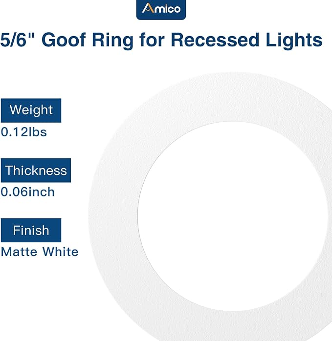 Amico Goof Rings for 6 Inch Recessed Lights, 6 Pack, White | Can Light Trim Ring Cover, Outer Diameter 8.6-inch, Inner Diameter 6.2-inch, Durable Plastic Design - Image 7