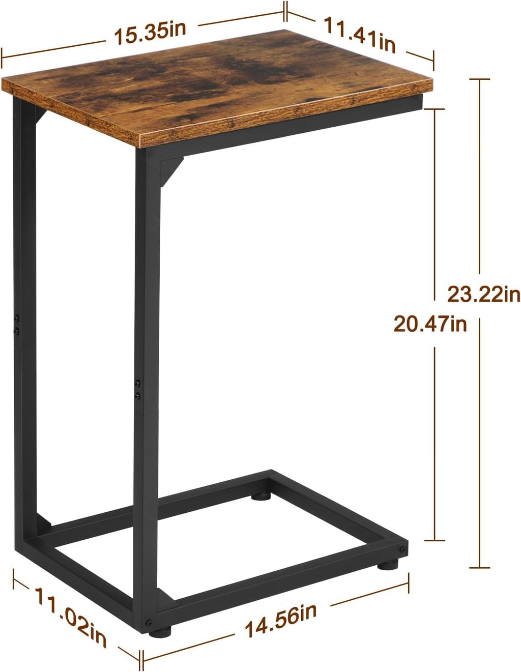 AMHANCIBLE C Shaped End Table Set of 2, Couch Side Table that Slide Under - Image 3