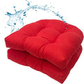 MTMR 2Pcs Outdoor Chair Cushions, Patio Furniture Seat Pads, Waterproof | 2Pcs , waterproof cover, PP cotton, u-shaped, no-fading, thick patio seat pads for outdoor wicker furniture in yard, 19x19x4 by Unknown