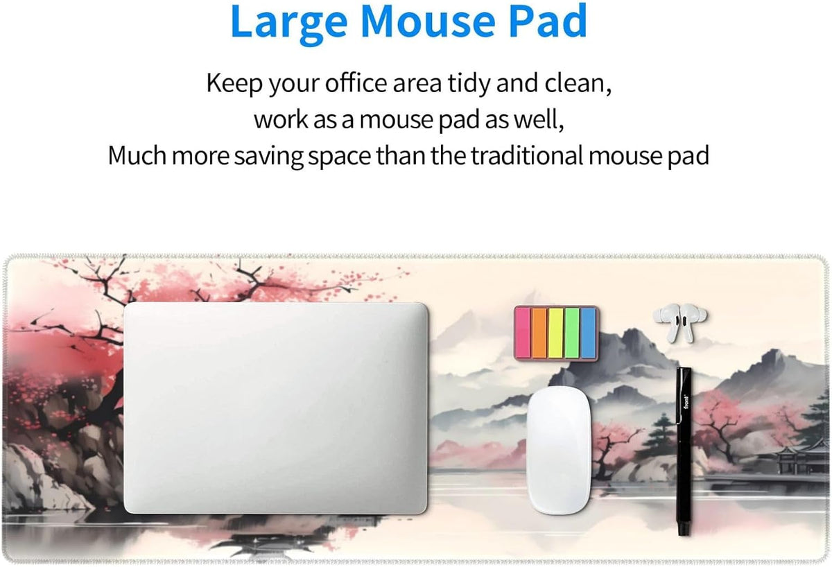 Gaming Mouse Pad Desk Pad,Extended Big Mouse Pad,31.5x11.8 Inch Long Computer Keyboard Mouse Mat Mousepad with 3mm Non-Slip Base and Stitched Edge for Gaming and Office - Image 6