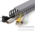 1.4"H x 1.6"W Cable Raceway, 12ft Under Desk Wire Management Channel, Grey | Slotted Wire Duct, 4 Pack (3 ft Each), Heavy-Duty PVC Cable Management for Server Racks, Network Cables & Electrical Cabinets by ZhiYo