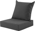 Outdoor Deep Seat Cushion Set, 24x24 Inch Water-Resistant & Fade-Resistant Outdoor Chair Cushions, Patio Furniture Cushions with Removable Cover for Patio Chair, Sofa, Dark Grey (Set of 1) by MuaMelop