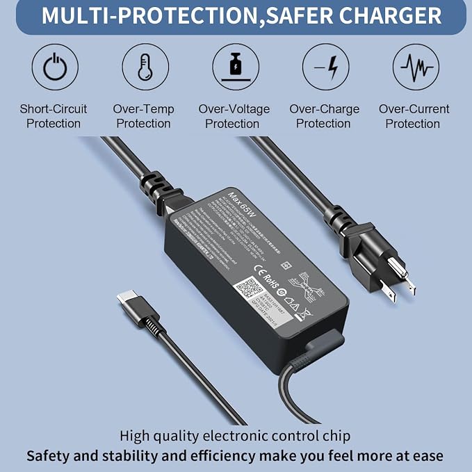 65W USB C Laptop Charger Replacement for Lenovo Thinkpad/Yoga/Chromebook | Compatible with Lenovo Thinkpad T14 T15 T16 E14 E15 Type C Laptop Charger Computer,Fast Charging - Image 6