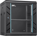 12U Server Rack Cabinet, Wall Mount Network Rack Enclosure Includes Locking Glass Door, Removable Side and Back Panels, 15" Deep Network Data Cabinet for Computer IT and A/V Equipment by ZHPHMBM