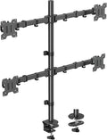 MOUNTUP Quad Monitor Stand, 4 Monitors Desk Mount for 17 to 32 inch Computer Screens, Fully Adjustable Stacked Mount with Tilt Swivel, 4 Heavy Duty Monitor Mount, Holds up to 17.6lbs per Arm by MOUNTUP