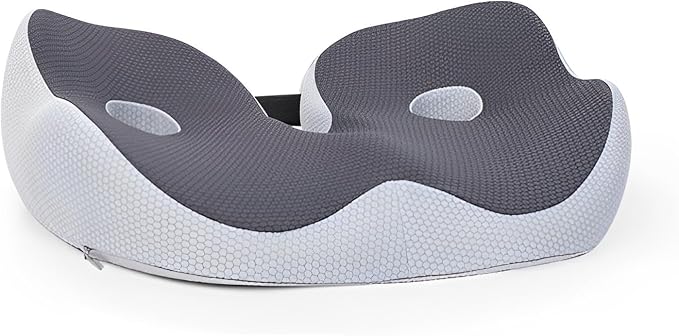 Seat Cushion, Seat Cushion for Sit Bone and Back Pain Relief, Butt, Tailbone, Hip, Hamstring, Posture Support - Memory Foam Comfort Ischial Tuberosity Pillow (Gray) by Unknown