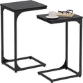 C Shaped End Tables Couch Table TV Trays Set of 2, 11.8" Wide, Black by JCMCDO