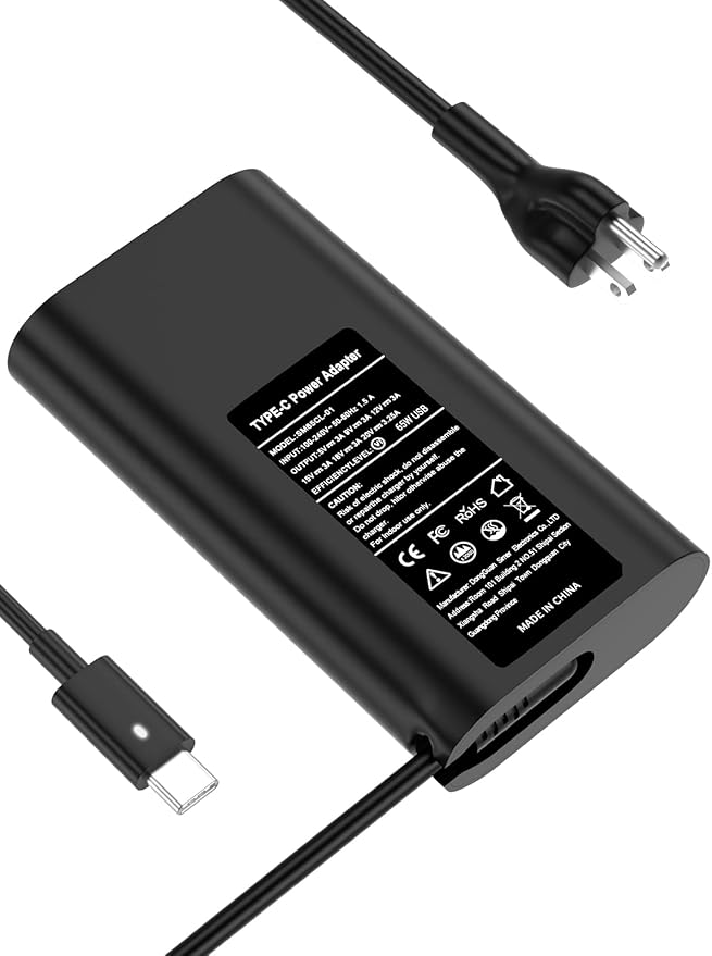 TSKYBEAR 65W USB-C Laptop Charger Compatible with Dell Latitude 5420 5430 5520 5540 5400 7420 7430 7320 7410 7440 5530 5410, XPS 13 9360 9370 9380, Chromebook 3100 3110 3400 Type C Power Cord - Image 9