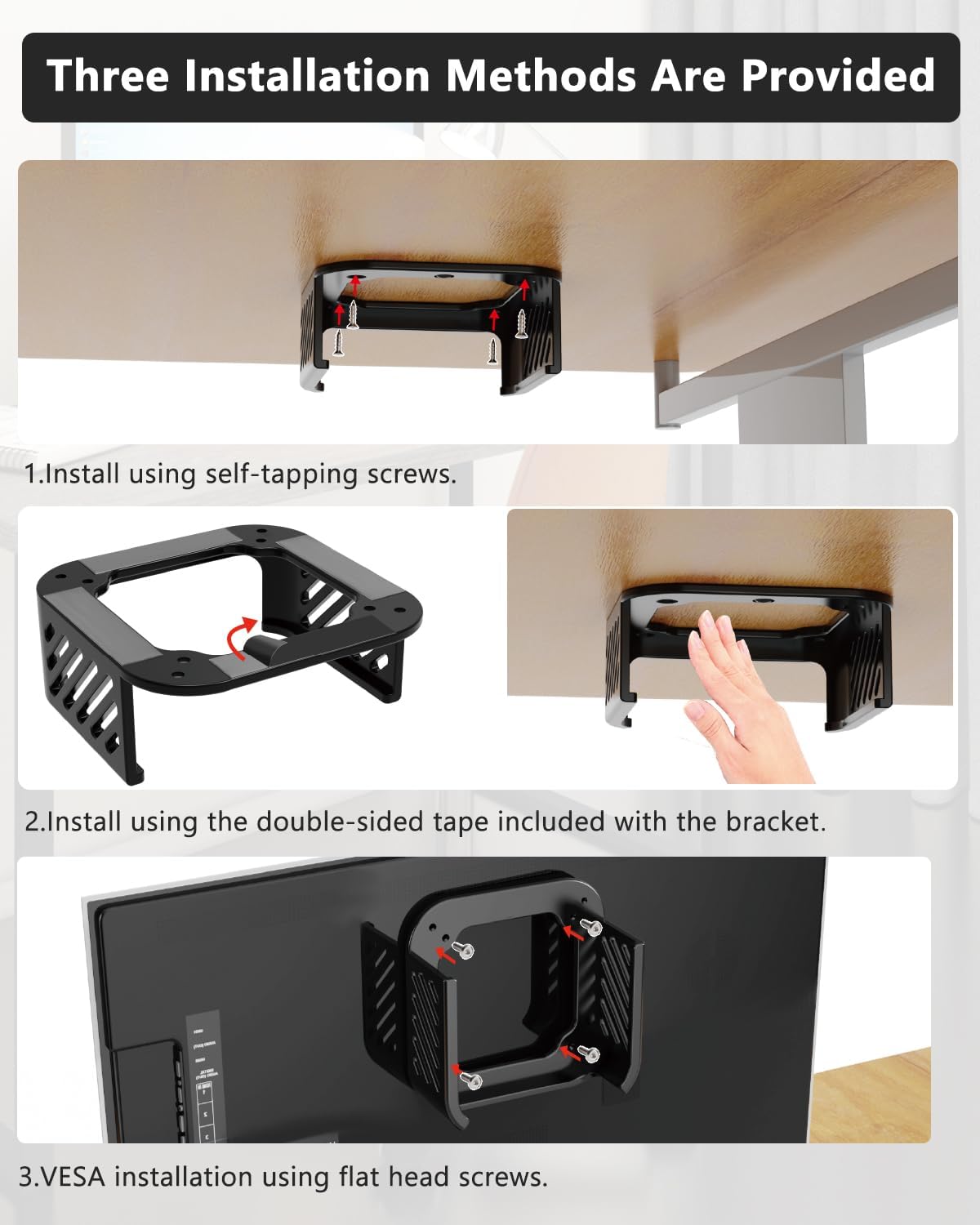 2024 Mac Mini M4 Mount - Under Desk & Wall, 3D Printed Monitor Stand - Image 6