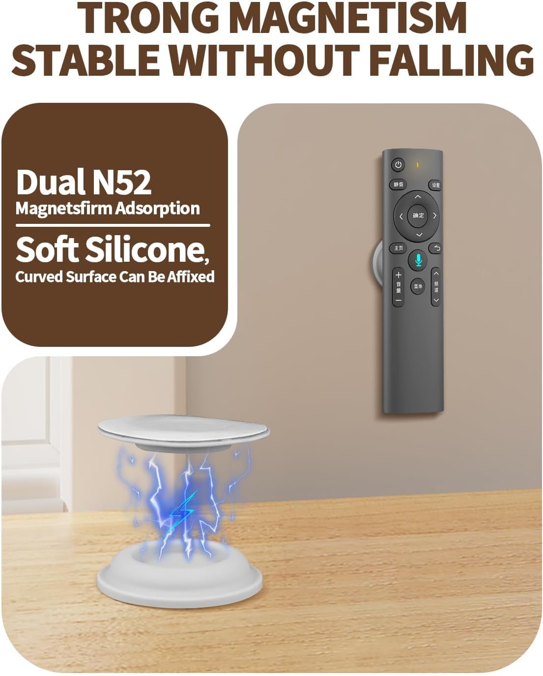 6 Pack Magnetic Remote Control Holder, Silicone, Self-Adhesive No-Drill - Image 5