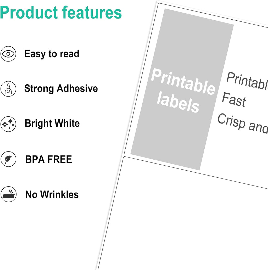LLIKED Half Sheet Shipping Label, 60 Labels, 5.5 x 8.5，30 Sheets - Image 3