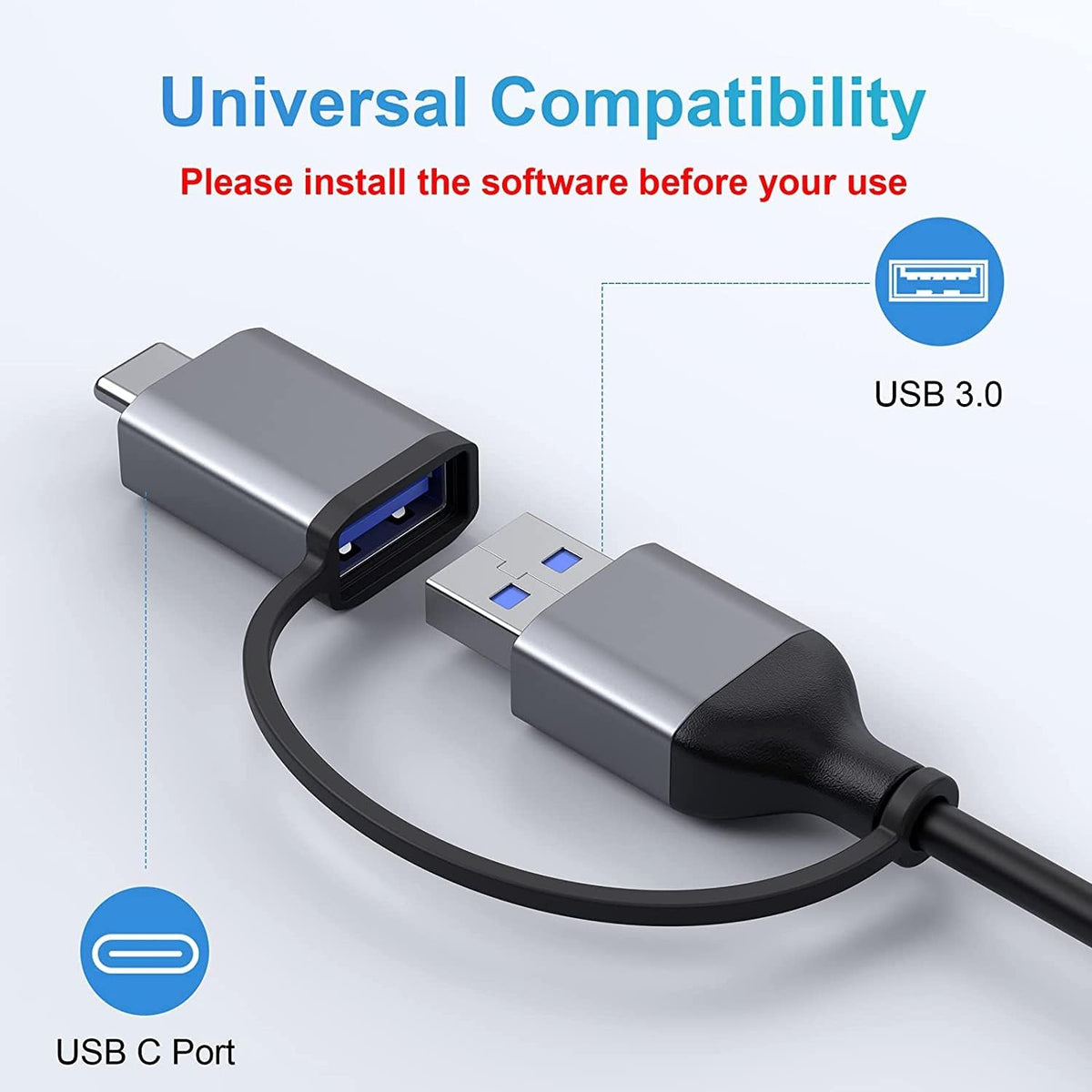USB 3.0 to Dual HDMI Docking Station for MacBook (Driver Needed) - Image 8
