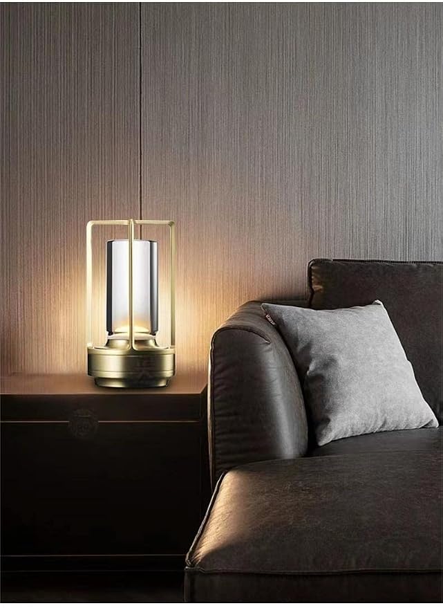 Rechargeable Cordless Small Metal Table Lamp, Stepless Dimming, 3-Color | Gold, 2600mAh Battery, Portable LED Desk Light, Cute, Suitable for Indoor/Outdoor/Restaurant/Bedroom/Bar/Coffee/Camping - Image 2