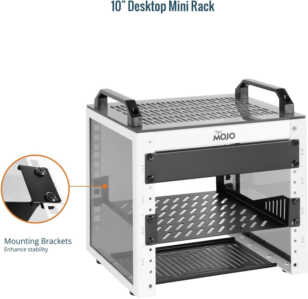 Tecmojo 10 inch Mini Server Rack,4U Rack 7.87" Dp,for 10in Devices,White - Image 4